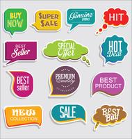 Modern badges stickers and labels collection vector