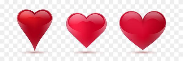 Conjunto de corazones de vectores. Ilustracion vectorial Corazón realista, aislado. - vector
