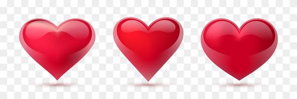 Set of vector hearts. Vector illustration. Realistic heart, isolated. - Vector