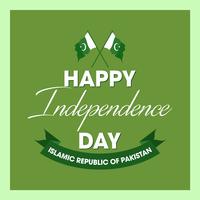 Happy Independence Day 14 August Pakistan Greeting Card vector