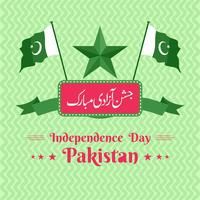 Happy Independence Day 14 August Pakistan Greeting Card vector