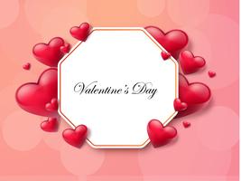 Valentine's day background with text box and beautiful hearts. Vector illustration