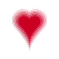 Red blend heart with transparent background. Vector illustration