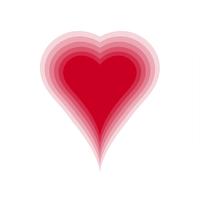 Red blend heart with transparent background. Vector illustration