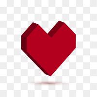 Soft red heart with transparent background. Vector illustration