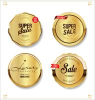 Luxury premium golden badges and labels vector