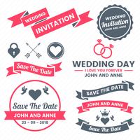 Wedding Retro Vintage Vector Label