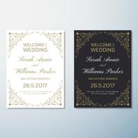 Wedding Invitation Vintage flyer background Design Template vector