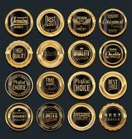 Luxury premium golden badges and labels vector