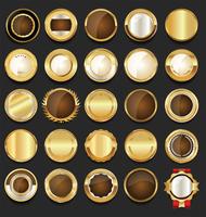 Luxury premium golden badges and labels vector