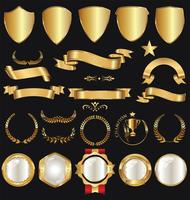 Luxury premium golden badges and labels vector