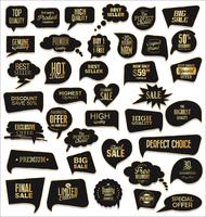 Luxury premium golden badges and labels vector