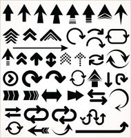 Hand drawn vector set of arrow shapes isolated on white