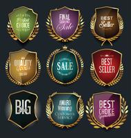 Luxury premium golden badges and labels vector