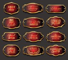 Luxury premium golden badges and labels vector