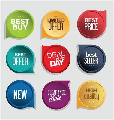 Modern badges stickers and labels collection