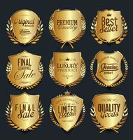 Luxury premium golden badges and labels vector