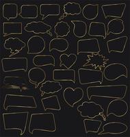 Black and gold speech bubbles vector