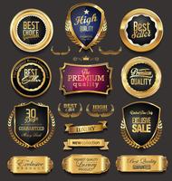 Luxury premium golden badges and labels vector