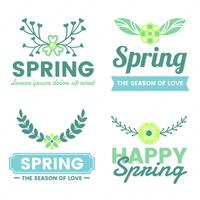 Spring Retro Vintage Vector Label