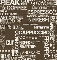 Background seamless tile of coffee words and symbols vector