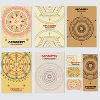 Old retro geometry Vintage style background Design Template vector