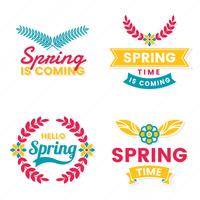 Spring Retro Vintage Vector Label