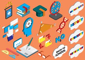 illustration of info graphic education icons set concept vector