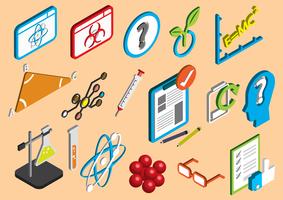 illustration of info graphic science icons set concept vector