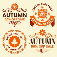 Autumn Label Vintage Vector Logo for banner