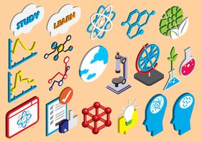 illustration of info graphic science icons set concept vector