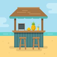 Ilustración plana bar de playa
