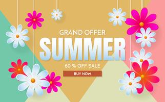 summer sale template banner Vector background