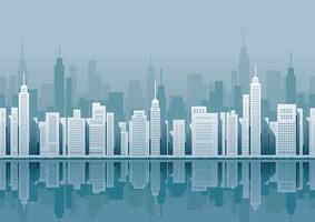 Seamless cityscape with skyscrapers. vector