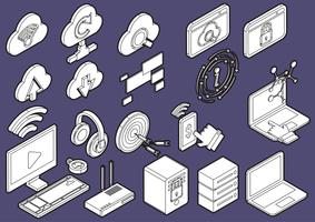 illustration of info graphic computer icons set concept vector