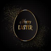 Elegant Easter background with egg shape on glitter vector