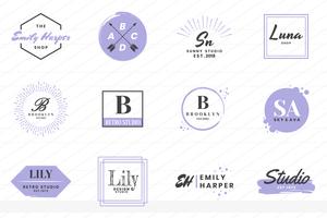 Feminine Vintage Retro Vector Logo for banner