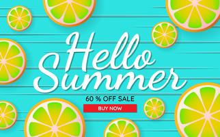 verano venta plantilla banner vector fondo