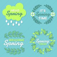 Spring Retro Vintage Vector Label