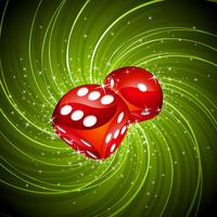 Gambling illustration with red dice vector