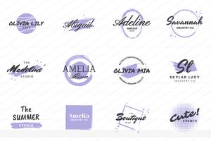 Feminine Vintage Retro Vector Logo for banner