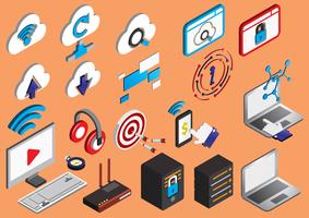 illustration of info graphic computer icons set concept vector