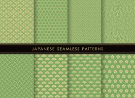 Set of Japanese traditional, seamless patterns. vector