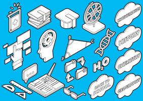 illustration of info graphic education icons set concept vector