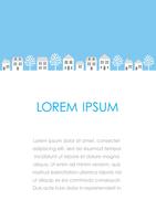 Vector townscape illustration with text space. 