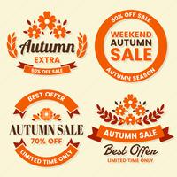 Autumn Label Vintage Vector Logo for banner