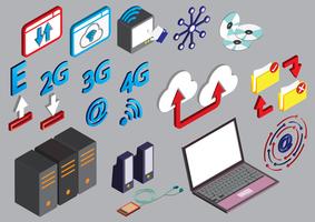 illustration of info graphic computer icons set concept vector