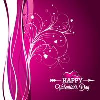 Vector el ejemplo del día de tarjetas del día de San Valentín con diseño de la tipografía en el fondo violeta.