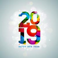 2019 Happy New Year illustration vector