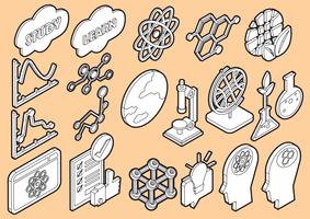 illustration of info graphic science icons set concept vector